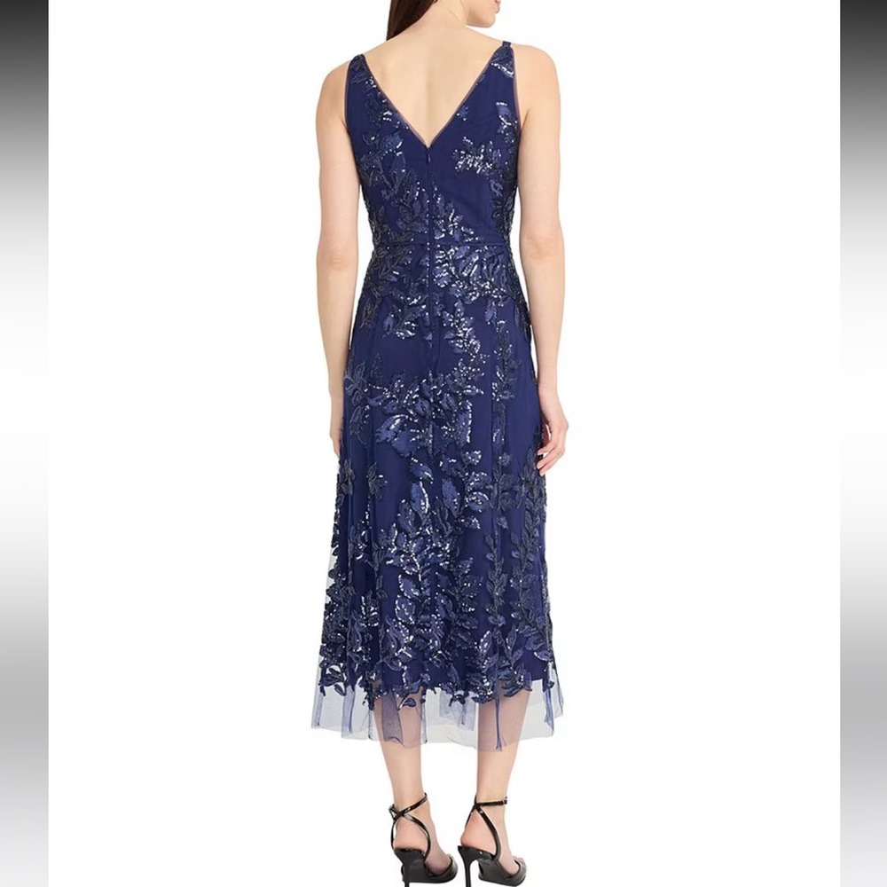 Maggy London Navy Embroidered Midi Dress - Picture 3 of 10